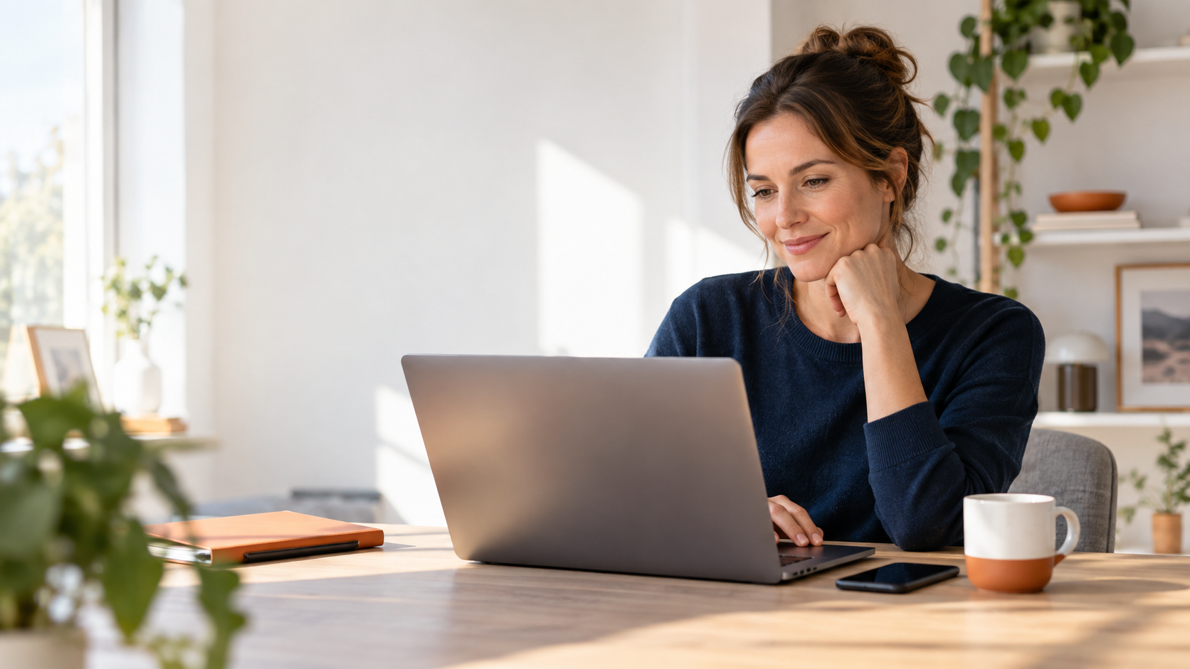 Person liest den ALLRIGHTY Newsletter auf einem Laptop